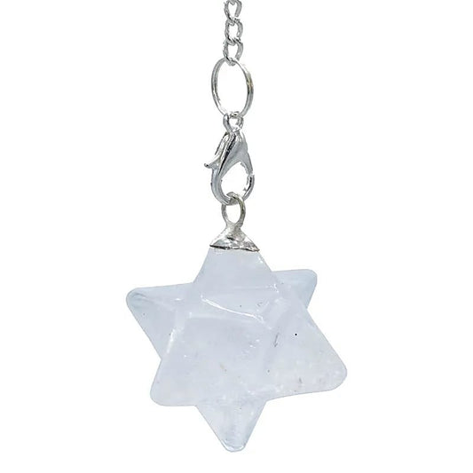 Pendule Cristal de Roche Merkaba 7 Chakra