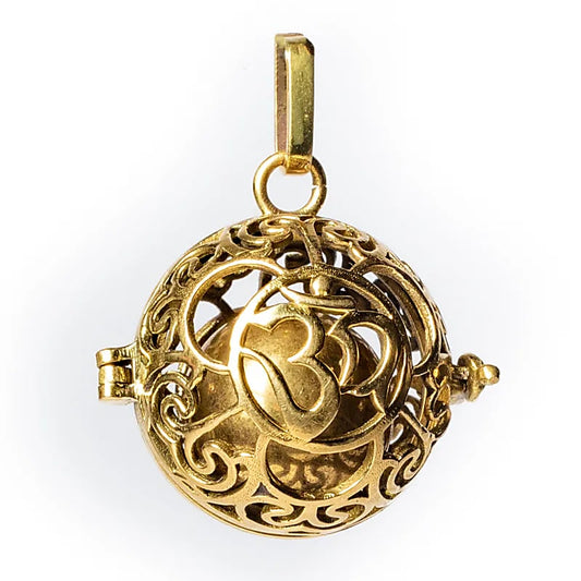 Pendentif grossesse OM boule harmonie couleur or