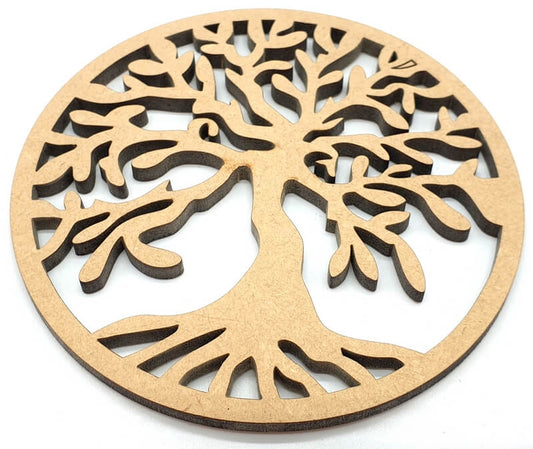 Plaque Bois Arbre de Vie Sculptée 10cm