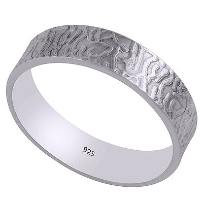 Magnifique texture abstraite sur bague en argent 925